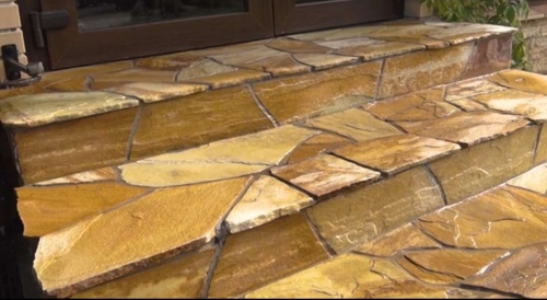 Плитняк златолит жёлтый золотистый для отмостки купить в Кемерово