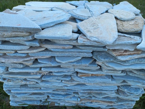 Плитняк златолит зелёный галтованный для цоколя купить в Кемерово