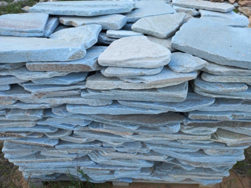 Плитняк златолит зелёный галтованный для цоколя купить в Кемерово